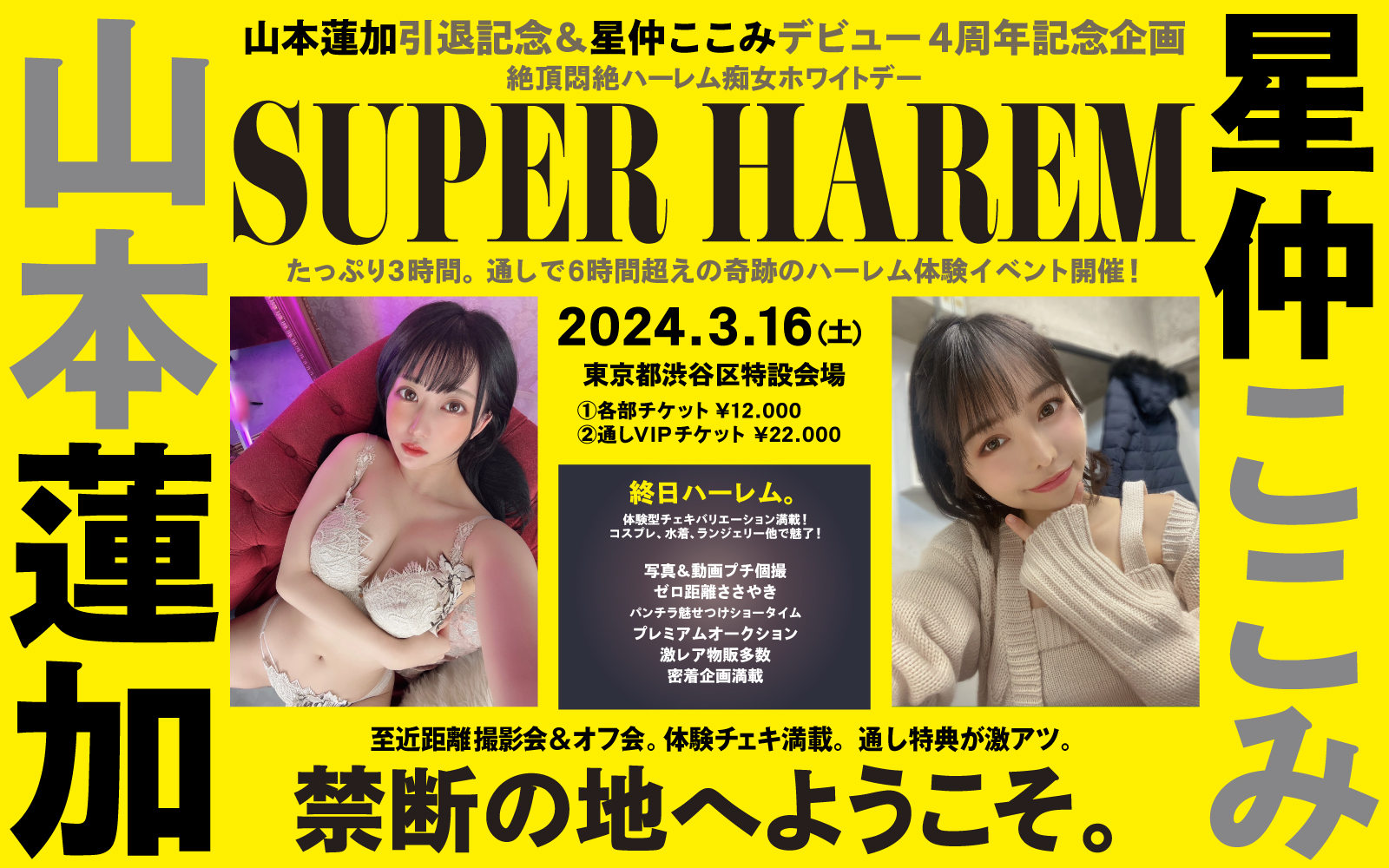 山本蓮加引退記念×星仲ここみデビュー４周年記念企画「SUPER HAREM」画像